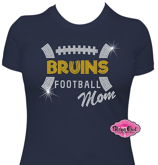 Bruins Football Mom Womens Fitted Short Sleeve Tshirt