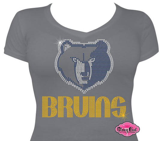 western_branch bruins face school logo spirit_wear rhinestones sparkle bling