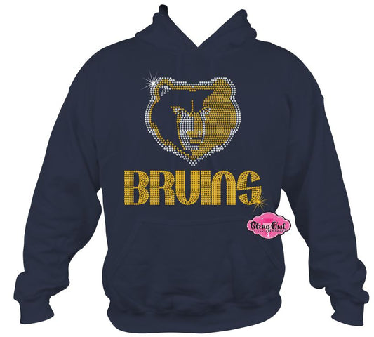 western_branch bruins face school logo spirit_wear rhinestones sparkle bling