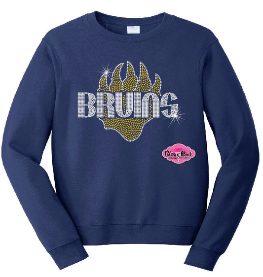 Bruins Paw Claws Crewneck Adult Unisex