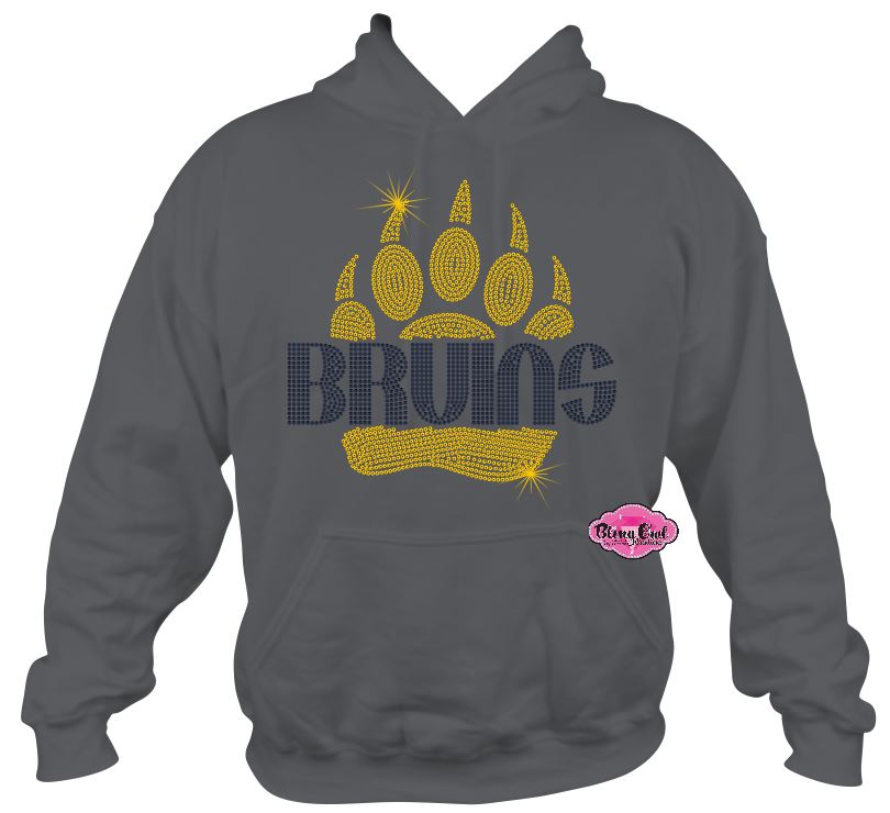 Bruins Large Paw Sweatshirt Hoodie Adult Unisex