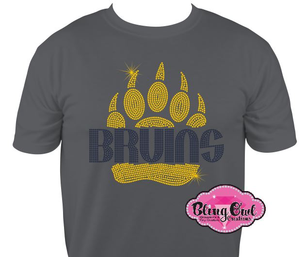 Bruins Large Paw Adult Short Sleeve Unisex