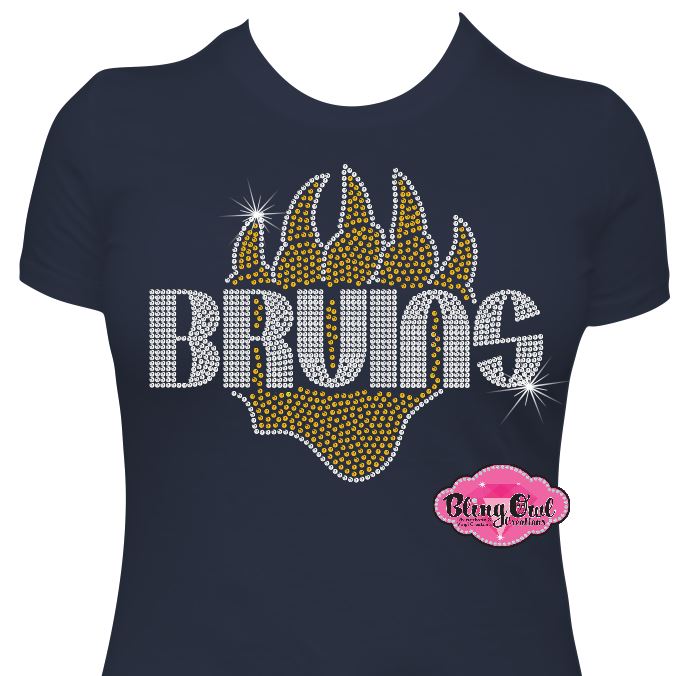 western_branch bruins spirit_wear bear claw rhinestones sparkle bling