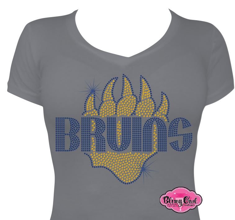 western_branch bruins spirit_wear bear claw rhinestones sparkle bling