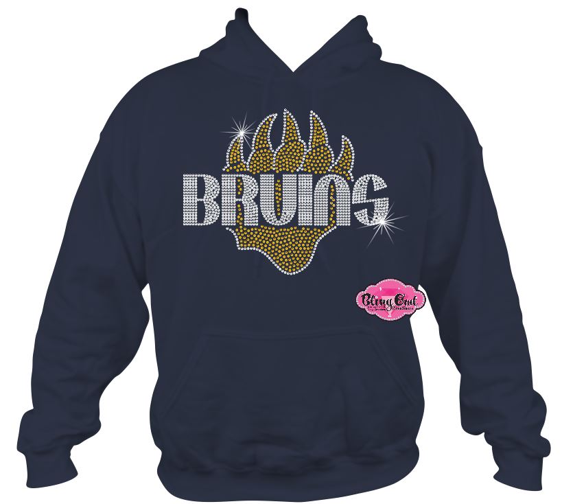 western_branch bruins spirit_wear bear claw rhinestones sparkle bling