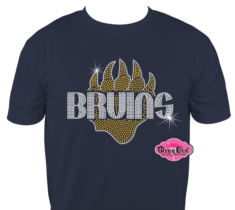 western_branch bruins spirit_wear bear claw rhinestones sparkle bling