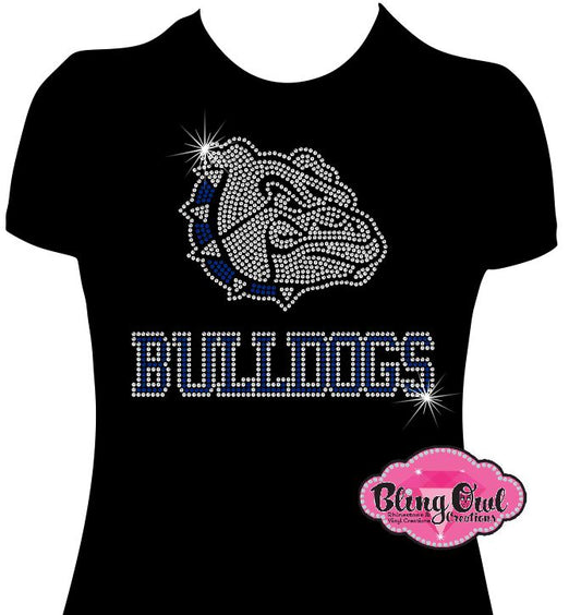 bulldogs_spirit_wear team shirt rhinestones sparkle bling