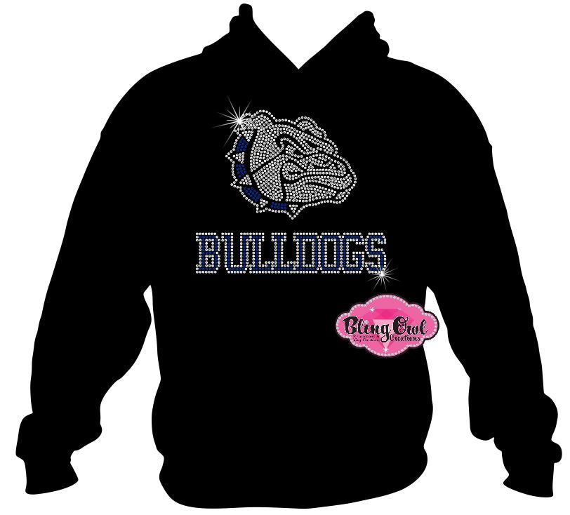 bulldogs_spirit_wear team shirt rhinestones sparkle bling