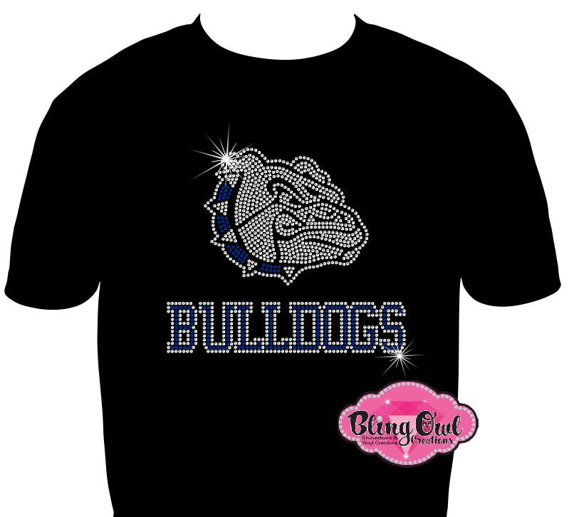 bulldogs_spirit_wear team shirt rhinestones sparkle bling