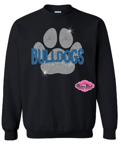 Bulldogs Large Paw Print Adult Unisex Crewneck