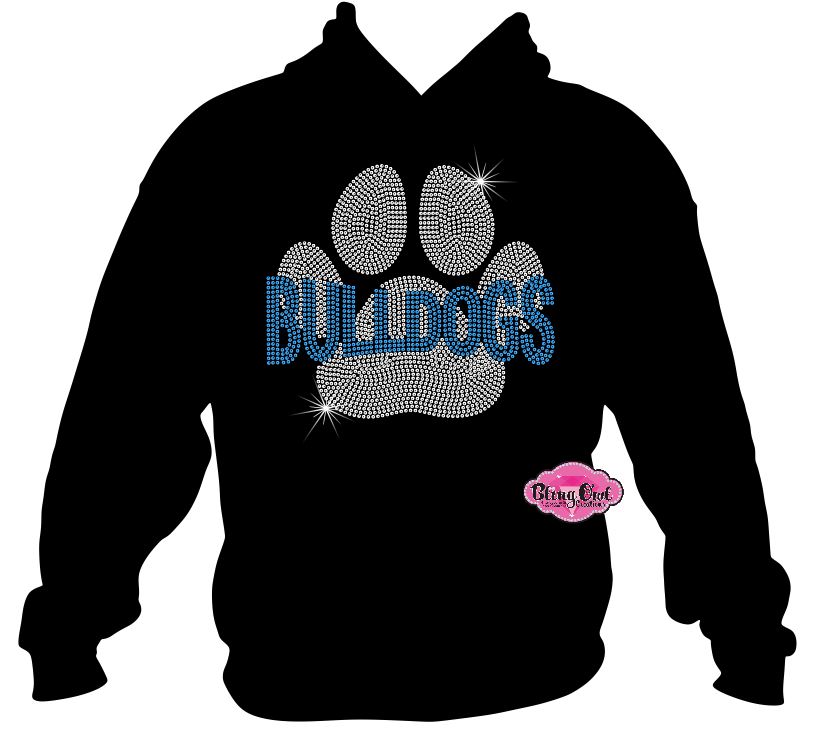 Bulldogs Large Paw print Adult Unisex Sweatshirt