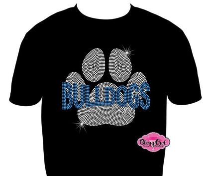 Bulldogs Large Paw Adult Unisex Scoop Neck