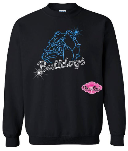 Bulldogs Face Side Script Adult Unisex Crewneck
