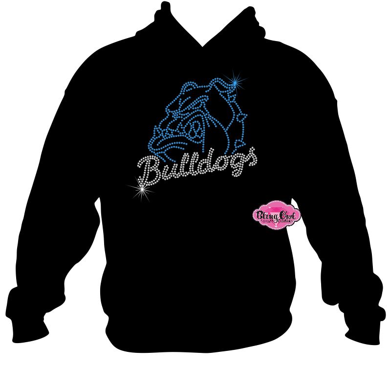 Bulldogs Face Side Script Adult Unisex Sweatshirt