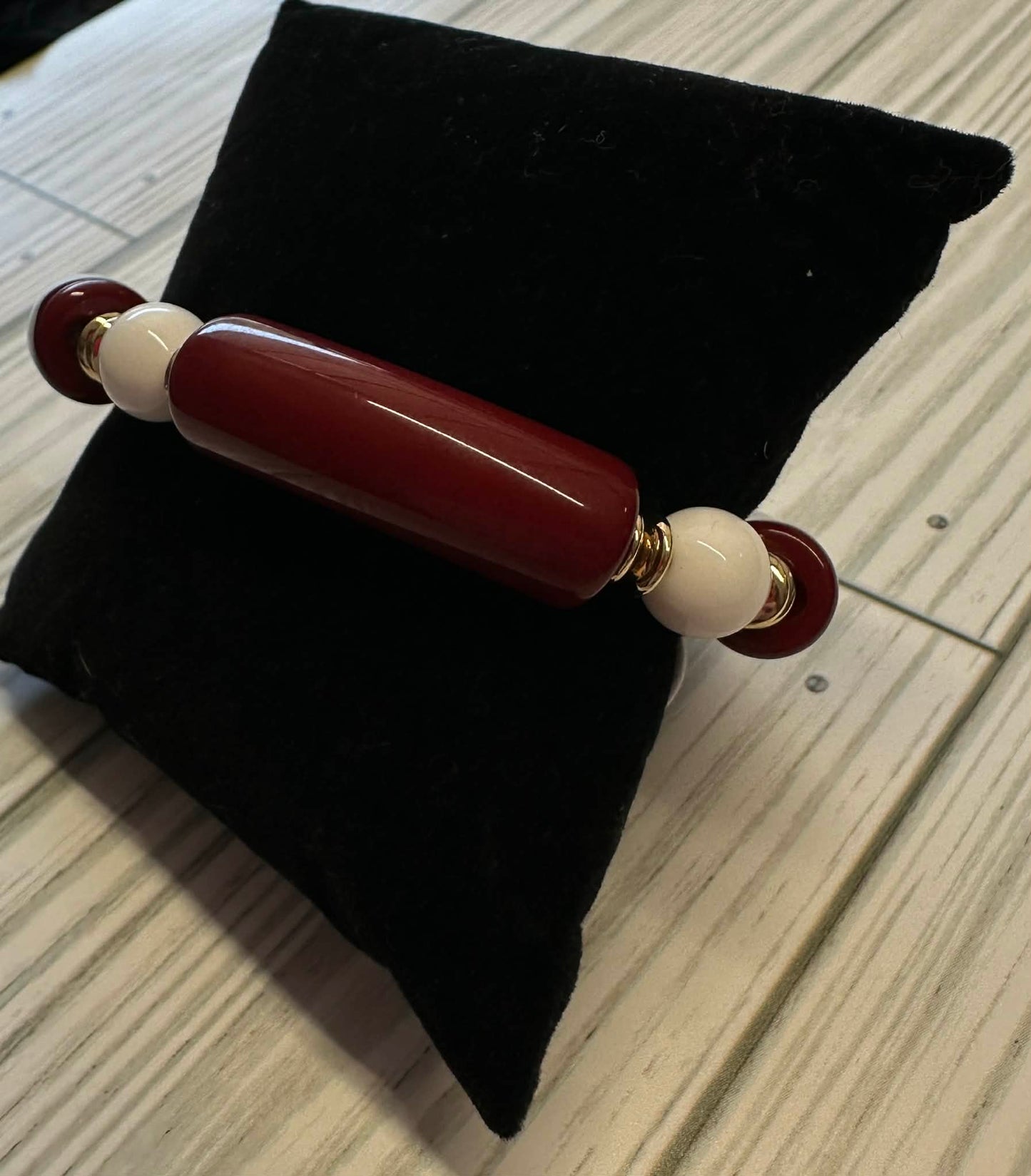 Burgundy Game Day Bracelet Set