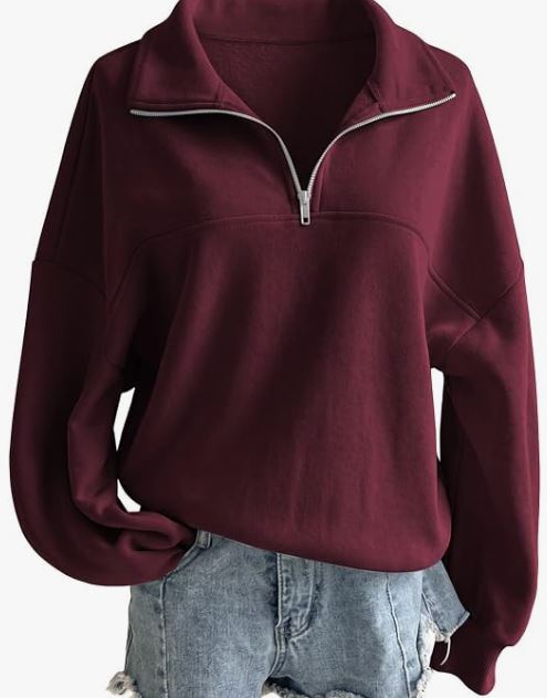 VT Quarter Zip Maroon Pullover
