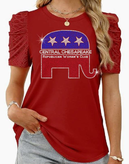 CCRWC Dressy Casual Puffy Short Sleeve Republican Elephant
