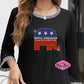 CCRWC Dressy Casual Crew Neck Shirt Republican Elephant (Rhinestone)