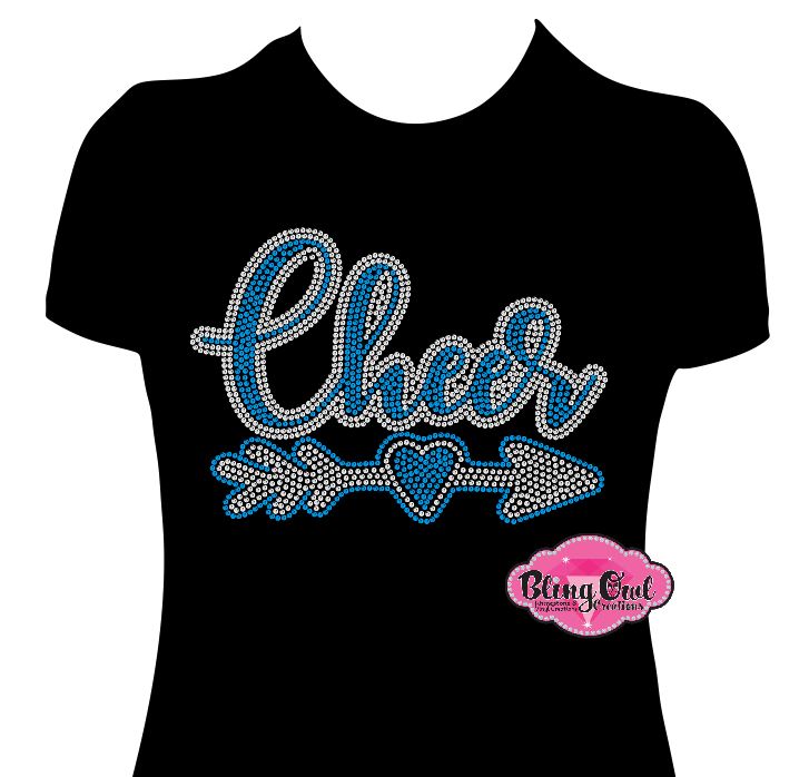 cheer_with_arrow_heart team_cheer_wear rhinestones sparkle bling