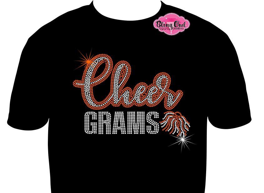 Cheer Grams Pom 1 (Rhinestone Design)