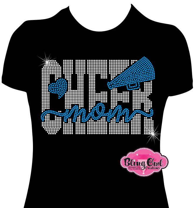 cheer_mom heart shirt rhinestones sparkle bling cheerleading