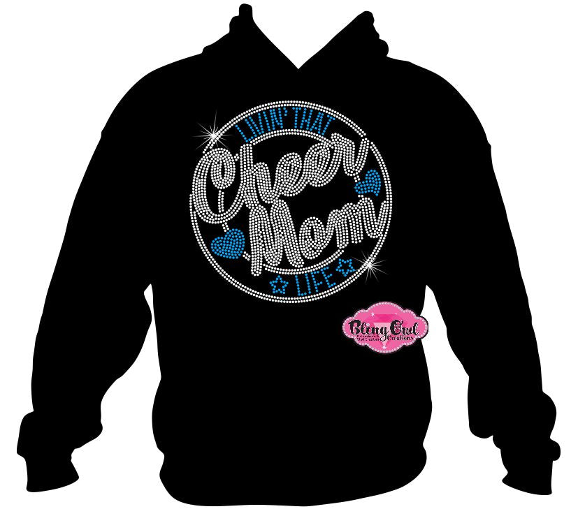 cheer_mom_bow shirt rhinestones sparkle bling cheerleading custom bling