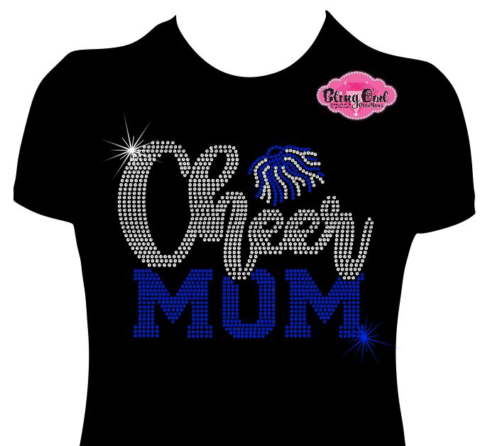 Cheer Mom Pom 2 (Rhinestone Design)