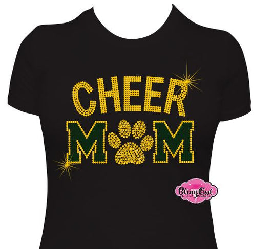 Cheer Mom Paw 2 Short Sleeve Adult Fitted