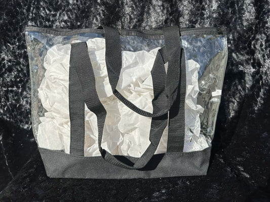 Clear Black Stadium Tote Bag