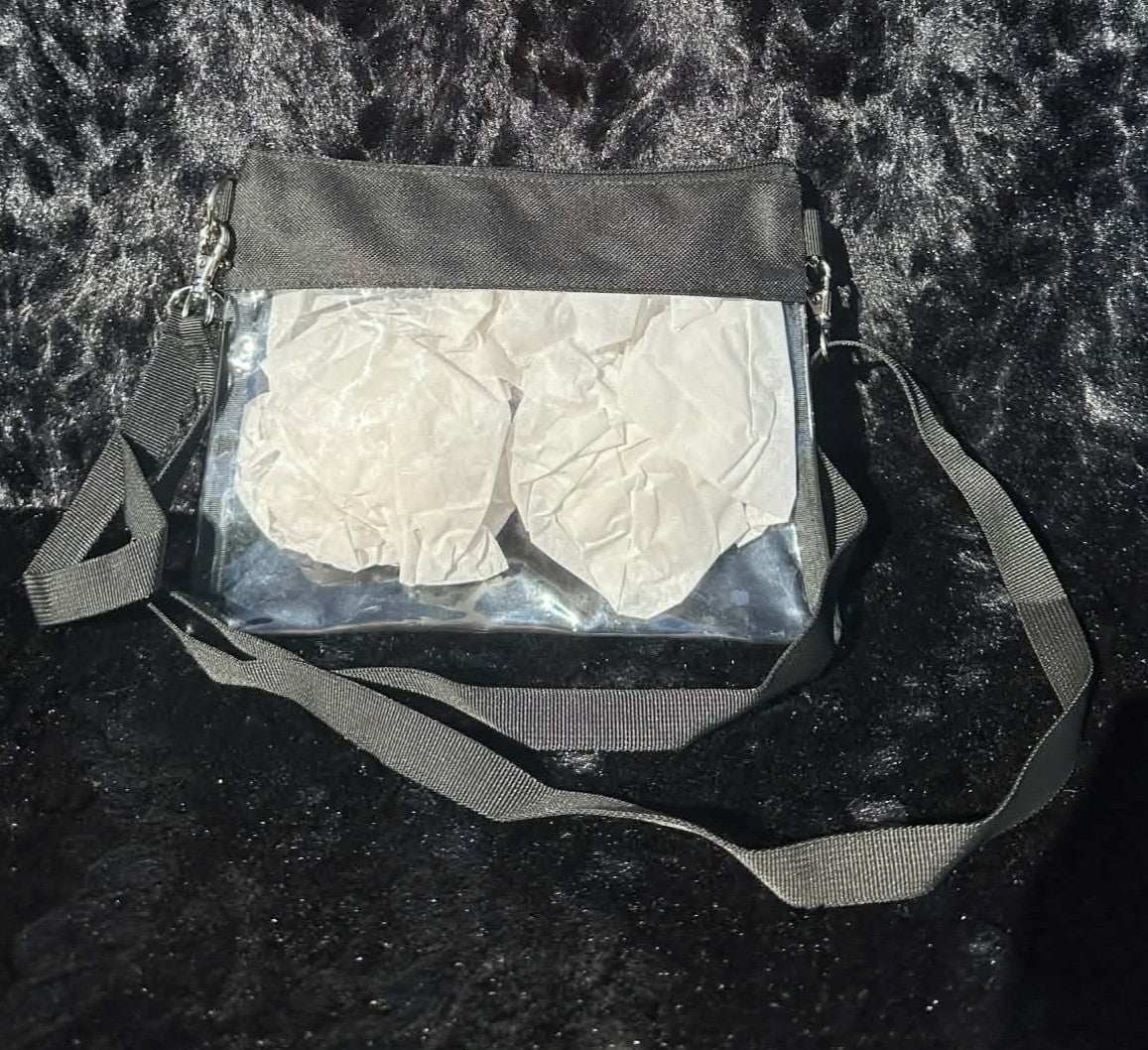 Clear Black Crossbody Bag or Wristlet