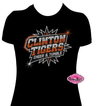 Clinton Tigers Main Logo Womens Relaxed Fit Short Sleeve Tshirt