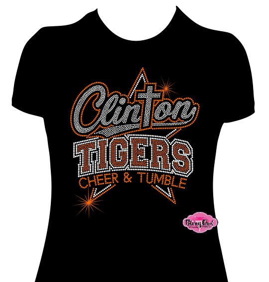 Clinton Tigers Cross Logo Womens Relaxed Fit Short Sleeve Tshirt