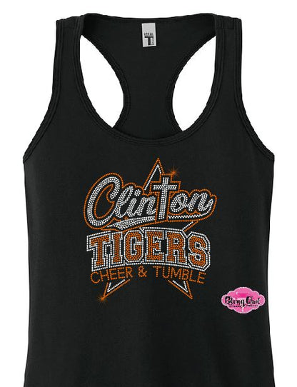 Clinton Tigers Cross Logo Womens Tank Top