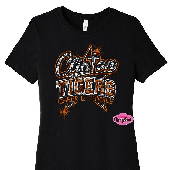 Clinton Tigers Cross Logo Youth Short Sleeve Tshirt