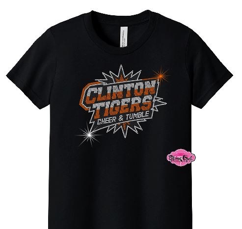 Clinton Tigers Cheer & Tumble Main Logo Youth Short Sleeve Tshirt