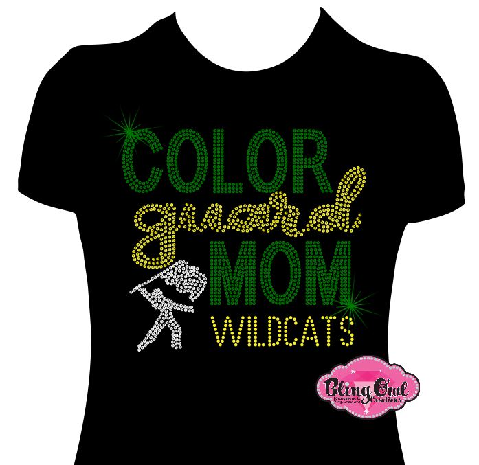 color guard mom wildcats marching band mom music mom sparkle rhinestones bling 