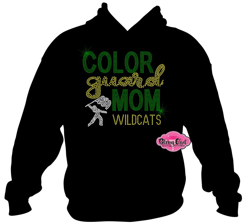 color guard mom wildcats marching band mom music mom sparkle rhinestones bling