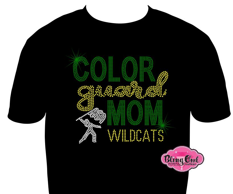 color guard mom wildcats marching band mom music mom sparkle rhinestones bling