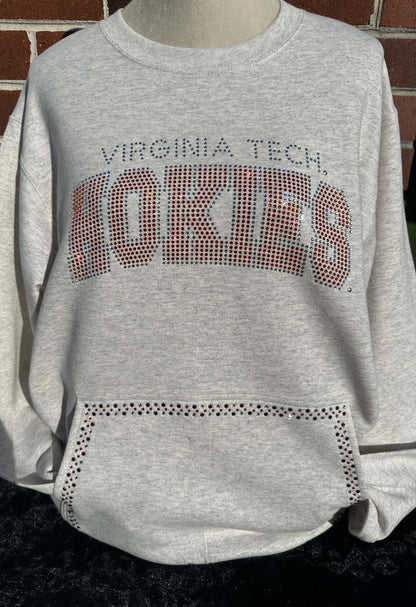 VT Virginia Tech Hokies Crewneck with Pocket