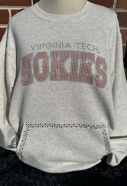 VT Virginia Tech Hokies Crewneck with Pocket