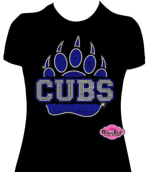 Cubs Paw Large Womens Fitted Short Sleeve
