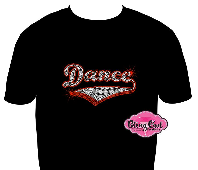 dance_swoosh shirt glam vibes tshirt rhinestones sparkle bling