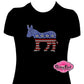 democrat donkey democrats elections vote politics shirt rhinestones sparkle bling