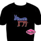 democrat donkey democrats elections vote politics shirt rhinestones sparkle bling