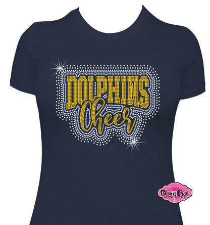 Ocean Lakes Dolphins Cheer Scatter Womens Fitted Tshirt