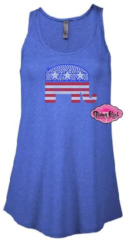 Republican Elephant Blue Tank Top