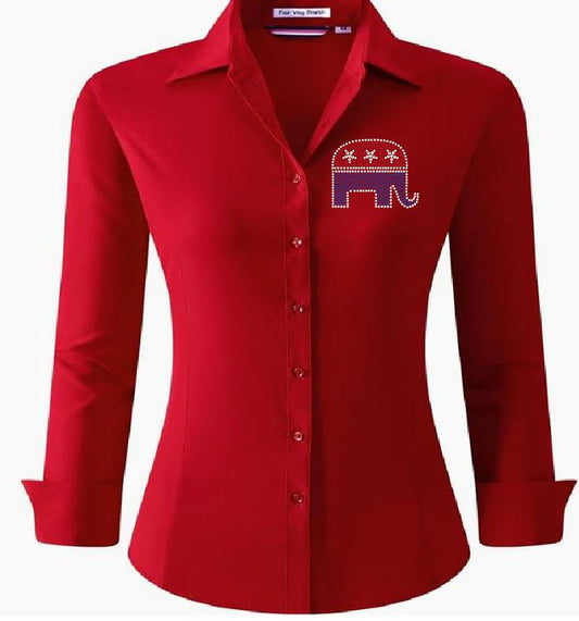 GOP Dress Shirt Pocket Design Republican Elephant