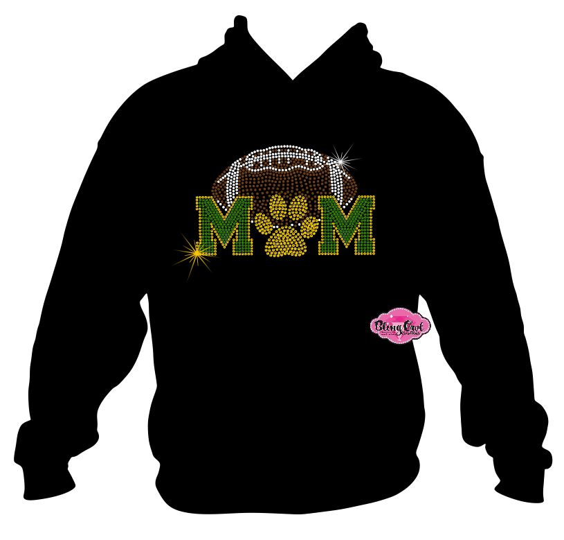 GB Wildcats Football Mom Paw Print Sweatshirt Hoodie Adult Unisex