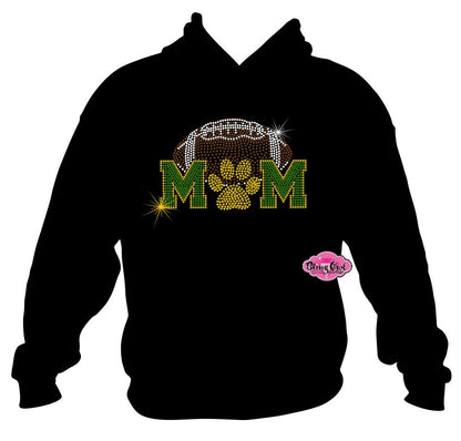 GB Wildcats Football Mom Paw Print Sweatshirt Hoodie Adult Unisex
