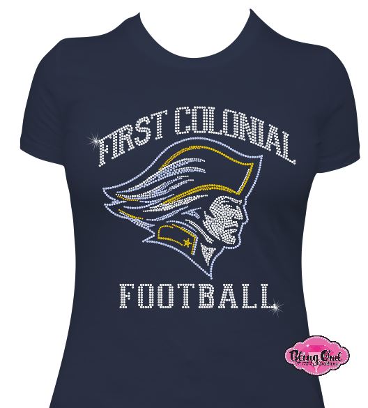 First Colonial Arch Football Short Sleeve Womens Fitted